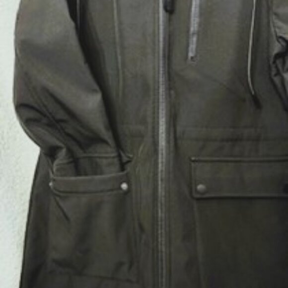 French Connection brand black mid-weight hooded all-weather outerwear NWT Size M - Picture 6 of 13